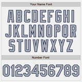 Custom White Gray Teal-Navy Gradient Vertical Stripe Argentina Style Authentic Baseball Jersey