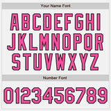 Custom White Pink Electric Blue-Black Gradient Vertical Stripe Argentina Style Authentic Baseball Jersey