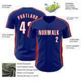 Custom Royal White-Red Classic Color Block Side Panel Stripe Authentic Baseball Jersey