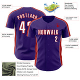 Custom Purple White-Red Classic Color Block Side Panel Stripe Authentic Baseball Jersey