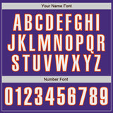 Custom Purple White-Orange Classic Color Block Side Panel Stripe Authentic Baseball Jersey
