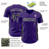 Custom Purple Black-White Classic Color Block Side Panel Stripe Authentic Baseball Jersey