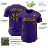 Custom Purple Black-Gold Classic Color Block Side Panel Stripe Authentic Baseball Jersey
