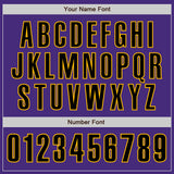 Custom Purple Black-Gold Classic Color Block Side Panel Stripe Authentic Baseball Jersey