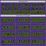 Custom Purple Black-Neon Green Classic Color Block Side Panel Stripe Authentic Baseball Jersey