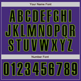 Custom Purple Black-Neon Green Classic Color Block Side Panel Stripe Authentic Baseball Jersey