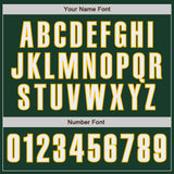 Custom Green White-Gold Classic Color Block Side Panel Stripe Authentic Baseball Jersey