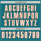 Custom Teal White-Orange Classic Color Block Side Panel Stripe Authentic Baseball Jersey