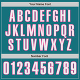 Custom Teal White-Pink Classic Color Block Side Panel Stripe Authentic Baseball Jersey