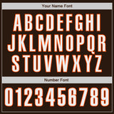 Custom Brown White-Orange Classic Color Block Side Panel Stripe Authentic Baseball Jersey
