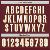 Custom Burgundy White-Old Gold Classic Color Block Side Panel Stripe Authentic Baseball Jersey
