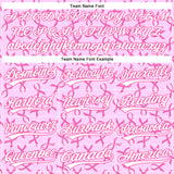 Custom Pink White 3D Pink Ribbon Breast Cancer Awareness Month Women Health Care Support Performance Polo Shirt