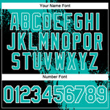 Custom Aqua Black-White 3D Pattern Design Abstract Brush Stroke Performance Polo Shirt