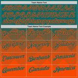 Custom Teal Orange 3D Gradient Square Shape Performance Polo Shirt