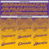Custom Purple Gold 3D Gradient Square Shape Performance Polo Shirt