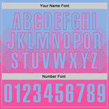 Custom Light Blue Pink 3D Gradient Square Shape Performance Polo Shirt