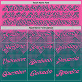 Custom Pink Teal 3D Gradient Square Shape Performance Polo Shirt