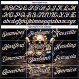 Custom Black Vegas Gold-Navy 3D Leopard Print Metal Skull Bowling Performance Polo Shirt