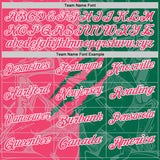 Custom Graffiti Pattern Neon Pink Kelly Green-White 3D Scratch Performance Polo Shirt