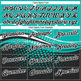 Custom Aqua Black-White 3D Pattern Design Star And Geometric Shapes Performance Polo Shirt