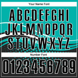 Custom Aqua Black-White 3D Pattern Design Star And Geometric Shapes Performance Polo Shirt