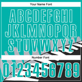 Custom Aqua Black Gray-White 3D Pattern Design Geometric Shapes Performance Polo Shirt