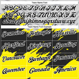 Custom Light Yellow Black Gray-White 3D Pattern Design Splash Performance Polo Shirt