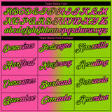 Custom Neon Green Pink-Black 3D Gradient Fashion Performance Polo Shirt