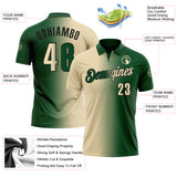 Custom Green Cream-Black 3D Gradient Fashion Performance Polo Shirt