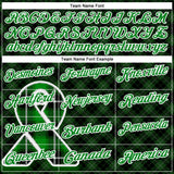 Custom Black Grass Green-White 3D Pattern Design Green Ribbon Liver Cancer Plaid Performance Polo Shirt