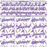 Custom White Purple 3D Pattern Design Purple Ribbon Pancreatic Cancer Awareness Performance Polo Shirt