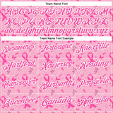 Custom Light Pink Pink-White 3D Pink Ribbon Breast Cancer Awareness Performance Polo Shirt