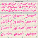 Custom Cream Pink-White 3D Pink Ribbon Breast Cancer Awareness Floral Performance Polo Shirt