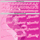 Custom Deep Pink Pink-White 3D Pink Ribbon Breast Cancer Awareness Floral Performance Polo Shirt