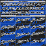 Custom Black Thunder Blue-White Paint Splash Stripe Performance Polo Shirt