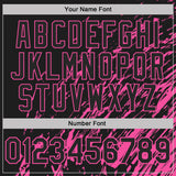 Custom Black-Pink Paint Stroke Grunge Streak Performance Polo Shirt