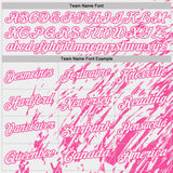 Custom White-Pink Paint Stroke Grunge Streak Performance Polo Shirt