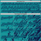 Custom Teal-Navy Paint Stroke Grunge Streak Performance Polo Shirt