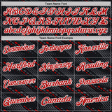 Custom Black Red-White 3D Pattern Slant Lines Cyber Mecha Tech Performance Polo Shirt