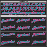 Custom Black Teal Purple-Pink Digital Camo Two Tone Performance Polo Shirt