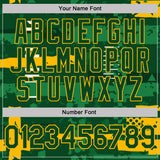 Custom Green-Gold Abstract Geometric Grunge Fragment Performance Polo Shirt