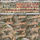 Custom Camo Vintage USA Flag Cream-Olive Camo Woodland Forest Camouflage Salute To Service Patriotic Performance Polo Shirt