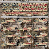 Custom Camo Vintage USA Flag Cream-Olive Camo Woodland Forest Camouflage Salute To Service Patriotic Performance Polo Shirt