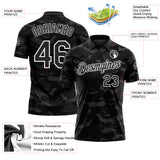 Custom Camo Black-White Camo Salute To Service Performance Polo Shirt