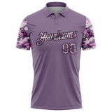 Custom Purple Camo-Black Camo Two Tone Performance Polo Shirt
