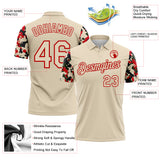Custom Cream-Red Camo Two Tone Performance Polo Shirt