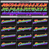 Custom Black White Pinstripe Rainbow-Pink Performance Polo Shirt