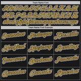 Custom Black Old Gold Pinstripe Old Gold-White Performance Polo Shirt