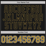 Custom Black Old Gold Pinstripe Old Gold-White Performance Polo Shirt