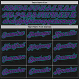 Custom Black Teal Pinstripe-Purple Performance Polo Shirt